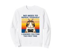 Rabbit Bunny Gamer I Ignored You Fine The First Time Retro Sweatshirt