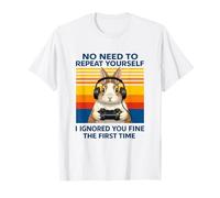 Rabbit Bunny Gamer I Ignored You Fine The First Time Retro T-Shirt
