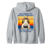 Rabbit Bunny Gamer I Ignored You Fine The First Time Retro Zip Hoodie