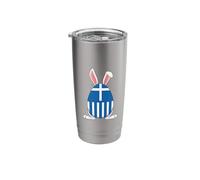 Rabbit Bunny Happy Easter Holiday Greece Flag Gr aster Stainless Steel Insulated Tumbler