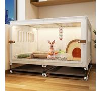 Rabbit Cage and Playpen for Small Animals - Single-Story Indoor Home for Rabbits and Guinea Pigs, Ideal for Play and Rest