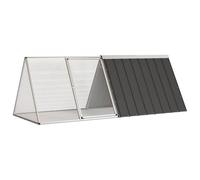 Rabbit Cage Anthracite 201.5x80.5x71 cm Galvanised Steel Heavy Duty for Rabbits