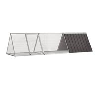 Rabbit Cage Anthracite 302.5x80.5x71 cm Galvanised Steel Berkfield Home Black One Size