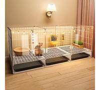 Rabbit Cage - Bunny Cages for Rabbits Indoor, Bunny Hutch Small Animal Cage Pet Playpen with Door, Hd Clear View, Transparent Acrylic Panel Puppy Kitten Dog Playpen, Portable Metal Wire Yard Fence ( C