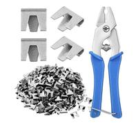 Rabbit Cage Clips - Wire Join Clips, Wire Pliers Tool | Heavy Duty J Clip and Pliers Kit for Poultry Coop Installation, Secure Small Animal Housing, Metal Mesh Assembly Tools for Pet Cage Maintenance
