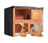 Rabbit Cage Dust Cover - 122 x 50 x 105 cm Cage Cover, Windproof Oxford Fabric Protection, Double Layer with Transparent Window, Waterproof Winter Animal Home Covers for Rabbits, Hamsters