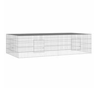 Rabbit Cage Galvanised Iron Rabbit Enclosure Animal Cage Multi Sizes vidaXL