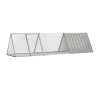 Rabbit Cage Grey 302.5x80.5x71 cm Galvanised Steel Berkfield Home Grey One Size
