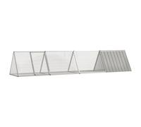 Rabbit Cage Grey Galvanised Steel 403.5x80.5x71cm Playpen +2 Extensions w/Locks.