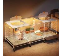 Rabbit Cage, Hedgehog Cage, Small Animal Transparent Enclosure, Easy to Clean and Move, Indoor/Outdoor Use, 109x35x45cm