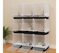 Rabbit Cage, Indoor Bunny Cage, Urine Spray Proof Guinea Pig Cage, Encrypted Grid, with Separation Net (109x39x138cm)