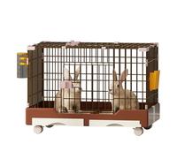 Rabbit Cage Indoor on Wheels with Bottom Drawer Design for Easy Cleaning, 2 Doors, Reinforced Buckle, Ideal for Ferrets and Chinchillas