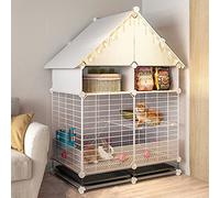 Rabbit Cage Indoor,Rabbit Hutch With Deeper Pull Out Tray Bunny Cage With Run,Bottom Wire Netting Indoor Outdoor For Squirrel/Guinea Pig/Bunny/Cat/Rabbit