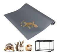 Rabbit Cage Mat Guinea Pig Cage Liner Waterproof Rabbit Liner Non Slip Cuttable Washable Liners Bearded Dragon Tank Accessories Reptile Substrate Floor for Small Animals (Grey,44.5 * 200cm)