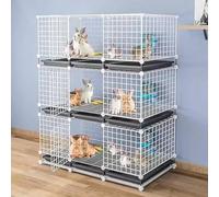 Rabbit Cage Multi Layer Breeding Cage for Small Animals, Durable Metal Construction with Easy Clean Tray, Ideal Indoor Rabbit Hutch