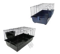 Little Friends Rabbit Cage Double Tier - 100 cm - Blue/Black