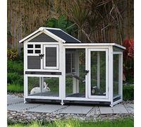 Rabbit Cage, Outdoor Weatherproof Guinea Pig Cage Dog Fence with Removable Leakproof Tray, Outdoor Pet House for Small Animals