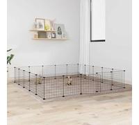 Rabbit Cage Rabbit Accessories, 20-Piece Pet Cage with Door, Black, 35 x 35 cm, Steel, Cage for Cats, Hamsters, Rabbits, Pets