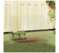 Rabbit Cage Silver Galvanised Steel 100x78x78cm Outdoor Weatherproof Heavy-Duty