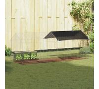 vidaXL Rabbit Cage Silver 400 x 78 x 78 cm Galvanised Steel Garden and Patio Rectangular Modern Design Efficient Use of Space Stylish Aesthetics Outdoor Living Area Nature
