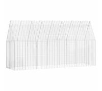 Silver Galvanised Steel Small Animal Habitat Pet Cage Outdoor Enclosure vidaXL