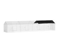 Rabbit Cage Silver Galvanised Steel Animal Enclosure Pet Habitat Small vidaXL