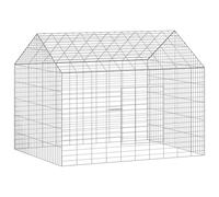 vidaXL Rabbit Cage Silver 400 x 78 x 78 cm Galvanised Steel Garden and Patio Rectangular Modern Design Efficient Use of Space Stylish Aesthetics Outdoor Living Area Nature