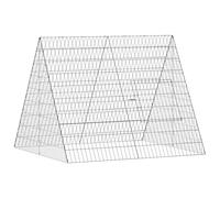 Rabbit Cage Silver Galvanised Steel Animal Habitat Outdoor Enclosure vidaXL