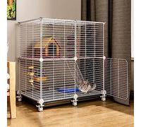 Rabbit Cage, Small Animal Cage, Great for Puppies Pet Products, Homemade Metal Yard Fence with Wheels Removable Wire Mesh (White 75 * 39 * 76CM)
