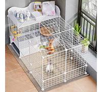 Rabbit Cage - Small Animal Cage Guinea Pig Cage 2 Small Animal House Pet Fence DIY Metal Mesh Indoor Rabbit Fence Hedgehog Cage ()