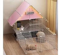 Rabbit Cages Outdoor Large,Diy Enclosures Indoor Cat Playpen Detachable Metal Wire,Small Animal Pet Playpen With Door,Rabbit,Guinea Pig Cages,Puppy,Kitten Playpen,Pink-B