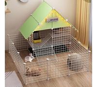 Rabbit Cages Outdoor Large,Diy Enclosures Indoor Cat Playpen Detachable Metal Wire,Small Animal Pet Playpen With Door,Rabbit,Guinea Pig Cages,Puppy,Kitten Playpen,Green-C