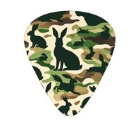 Rabbit-Camouflage-Pattern 12 Pack Guitar Picks With 3 Thicknesses And Storage Box, Abs Plectrums For Electric Bass Guitar Players