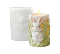 Rabbit Candle Shape | Craft Tool With Rabbit Relief | Cylinder Resin Shape,For Home Decor DIY Friends Family Christmas Gift