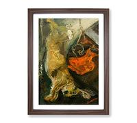 Rabbit Carcass By Chaim Soutine Classic Painting Framed Wall Art Print, Ready to Hang Picture for Living Room Bedroom Home Office Décor, Walnut A4 (34 x 25 cm)