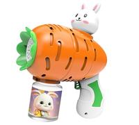 Rabbit Carrot Bubble Blower Wand, Leak Proof Automatic Bubble Machine With LED, Cute Animal Themed Outdoor Activity Toy, Handheld Light Up Bubbles Maker