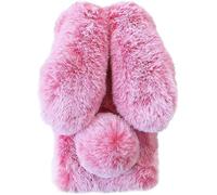 Rabbit Case for Xiaomi Mi 11 Lite 5G [ Fluffy Rabbit ] Soft and Comfortable Plush cover Fun Luxury and Lovely Character Shockproof Cases for Xiaomi Mi 11 Lite 5G - Pink 2