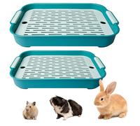 Rabbit Cat Litter Tray, 2 Sizes Rabbit Toilet with Cleaning Strainer, Rabbit Cage Potty Trainer, Hamster Toilet, Pet Potty, Rabbit Litter, Small Animal Toilet