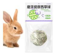 Rabbit Chew Hay Ball: 3.9 Inch Natural Edible Toy, Rolling Game For Small Pets, Teeth Grinding Activity | Fun And Safe Chew Accessory Pair