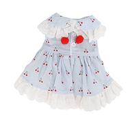 Rabbit Clothes Cherry Dress | Cotton Pet Skirt for Rabbits/Chinchillas/Small Pets | Breathable & Machine Washable | Cute Fashion Pet Apparel (XL)