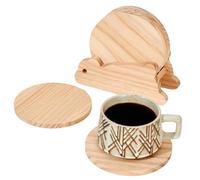 Rabbit Coaster Set of 5 Pieces Desk Decor with Cute Holder Table Accessory with Durable Material Kitchen Essentials Drink Protection for the h