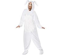 Adult Rabbit Costume One Piece Easter White Bunny Fancy Dress Mens Ladies Outfit