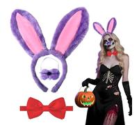 Rabbit Costume Party Accessories with Rabbit Hairband Red Bow Tie Mouth Decoration Adults Kids Costume Accessory for Halloween Carnival Cosplay Party (Rabbit Accessories, 3)