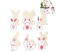 Rabbit Cut-Outs, Easter Bunny Cut-Outs, Cute Rabbit Shape, Wooden Blanks, Pack of 36 Decorative Easter Tags for , Crafts, Decorating, Hanging
