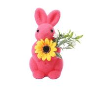 Rabbit Decor, Easter Decorations Easter, Bunny Flocked With Moss -Flocked Bunny Statue, Artificial Moss Animal Figurine For Spring Easters Party Outdoor Home Indoor Bedroom And Desktop Decoration