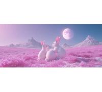 Rabbit Diamond Painting Kits for Adults, Pattern Moon Diamond Art 5D DIY Full Round Drill Gem Crystal Art Kits Crafts for Adults for Home Room Decor, Bedroom Decor, Gifts 100*300CM -yym2603AI