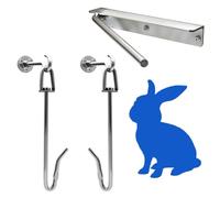 Rabbit Dispatch & Skinning Tool Set, Hopper Popper, Humane Cervical Dislocator + Hanging Rack for Meat Rabbits, Squirrels & Small Game Processing, Farm Homestead Butchering Equipment
