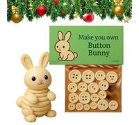 Rabbit DIY Button Christmas Ornaments Kits,Highlands Cattle Buttons Ornament,Make Your Own Button Christmas Tree Ornaments,DIY Button Rabbit Craft Kit,3D Funny Animals Buttons Decor