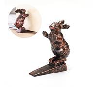 Rabbit Door Stoppers for Bottom of Door - Cast Iron Cute Bunny Door Stop - Antique Copper Decorative Door Stopper Wedge - 2.49 Lbs