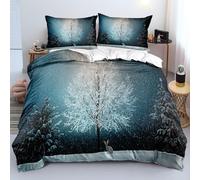 Rabbit Double Duvet Set,Tree Duvet Cover Sets with Zipper Closure, Soft Microfiber Bedding Set, with 2 Pillow Cases 50x75 cm, for Use with Teenage and Adults